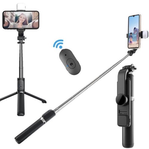 [ Q07 ] Tongsis Bluetooth 3 IN 1 Tripod Camera Remote Control Wireless