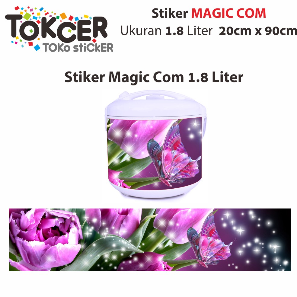Stiker MAGIC COM / Rice Cooker Motif KUPU-KUPU