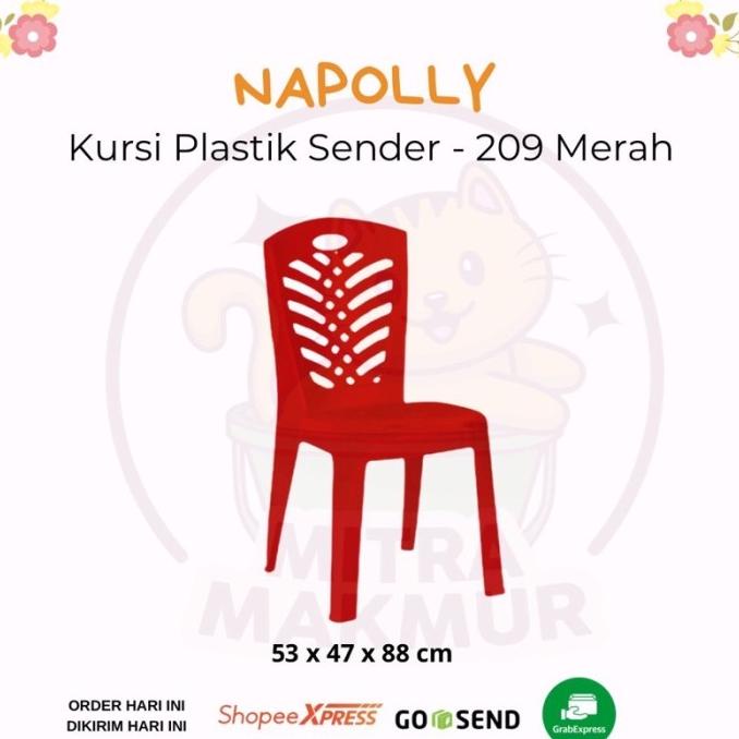 NAPOLLY - BANGKU SENDER PLASTIK KURSI SENDER PLASTIK BANGKU SANTAI IIK56465IU