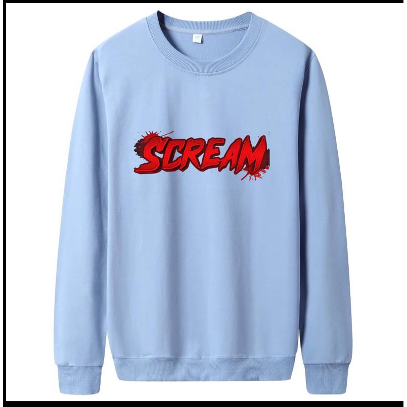 Scream Crewneck Sweater Pria Fleece Size M - XXL