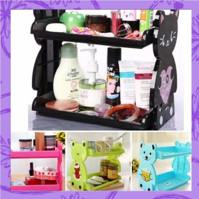 RAK KOSMETIK 2 SUSUN/ RAK SERBAGUNA 2 SUSUN/ RAK ANIMAL/ RAK LUCU/ RAK PLASTIK DUA SUSUN SERBAGUNA