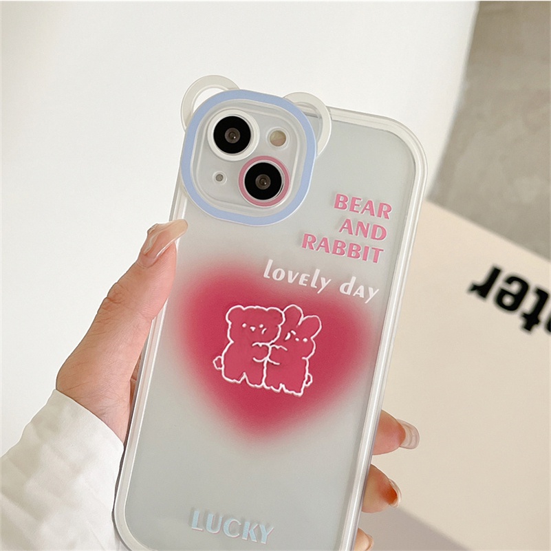 Soft Case Silikon TPU Transparan Motif Hati Pink Untuk IPhone 13 12 11 Pro Max X Xr Xs Max SE 2020 8 7 6 6s Plus