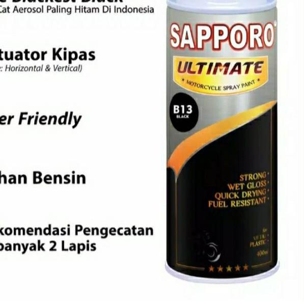➭ Cat Semprot Sapporo Ultimate B13 Black / saporo Hitam / Pilok / Pylox ◄