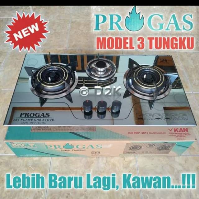 PROGAS Kompor PROGAS 3 TUNGKU Kompor Tanam & Duduk Kualitas Terjamin Mantap