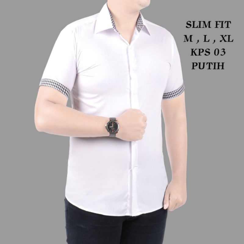 KEMEJA POLOS PREMIUM LENGAN PENDEK SLIMFIT