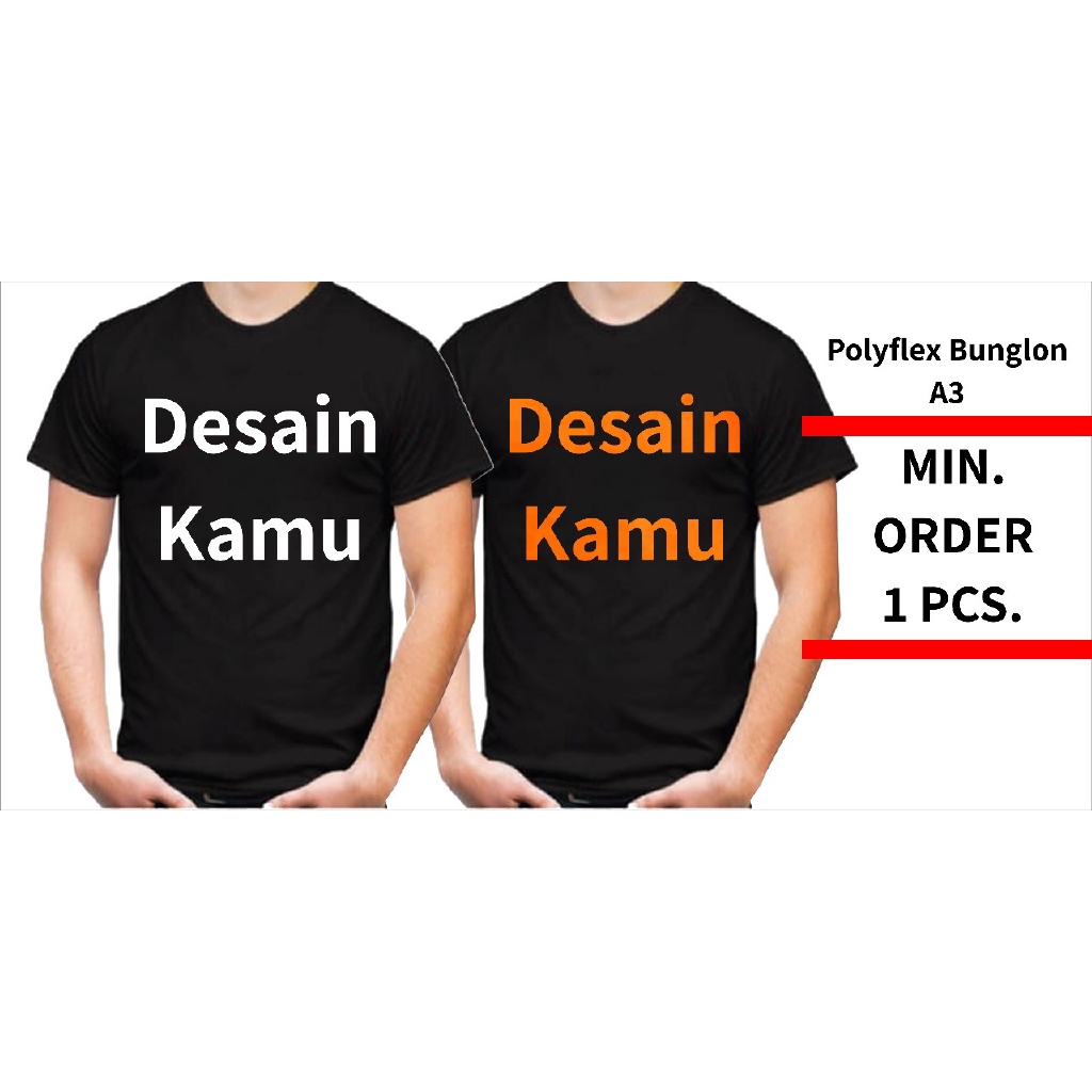 KAOS CUSTOM PRINT POLYFLEX BUNGLON BLUE RED A3