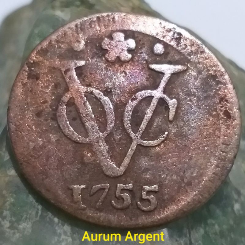 SVOC.13-- 1 PC KOIN TEMBAGA KUNO ASLI DOIT VOC TH 1755. --- COPPER COIN ---