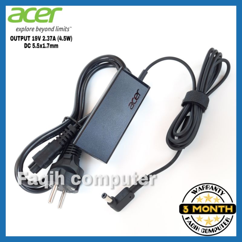 Adaptor Adapter Charger Laptop Acer Aspire 3 A315-41 , A311-31 , A314-31 , A314-32 , A315-21, A315-32 , A315-33 , A315-41 , A315-51 , A315-53 19V-2.37A 45W DC 5.5*1.7mm