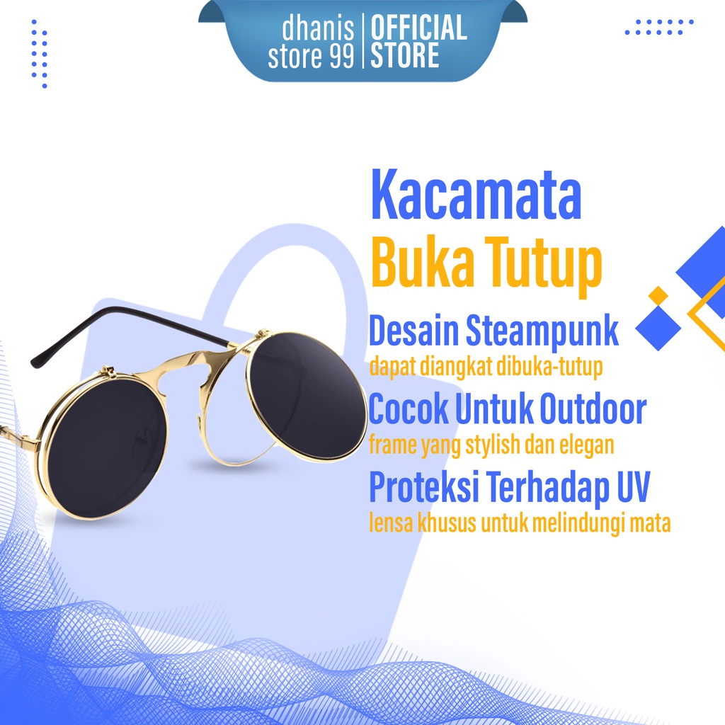 Kacamata Bulet Boboho Hitam Buka Tutup Boshlm Kaca Mata Pria Dewasa Anak Model Gojo John Lennon Uje Bulat Estetik Klasik Vintage Bisa Dibuka Tutup Lucu Retro Helm Bogo Korean Doble Double Frame Lensa Motor Bening Steampuk Punk Original