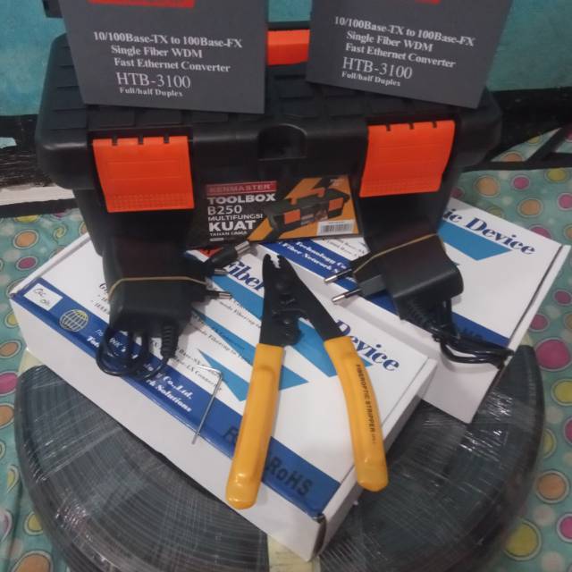 Paket kabel Fiber optik precon 300M