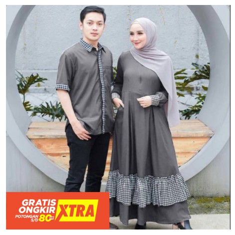  TERLARIS Baju  Couple  Muslim Set Gamis  Koko Pasangan 