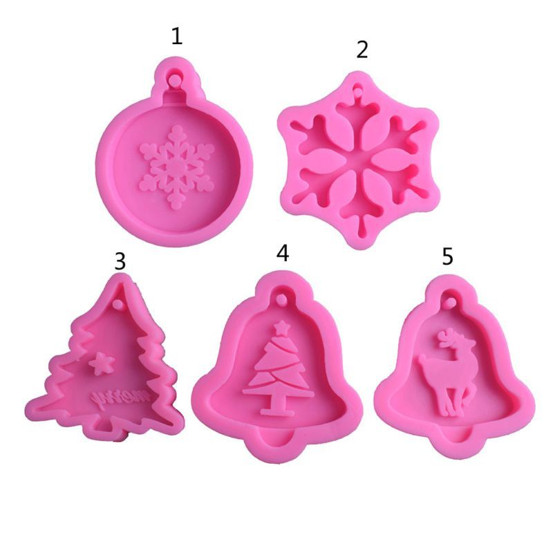 Glitter DIY Christmas Tree Snowflake Resin Jewelry Making Silicone Molds Art Craft Tools