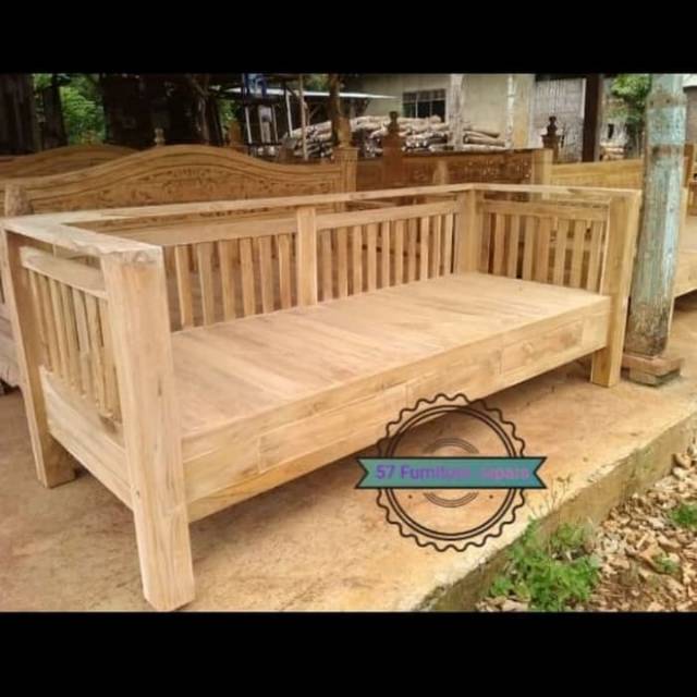 Bangku kursi bale bale jati panjang kursi santai kursi serbaguna Mentahan