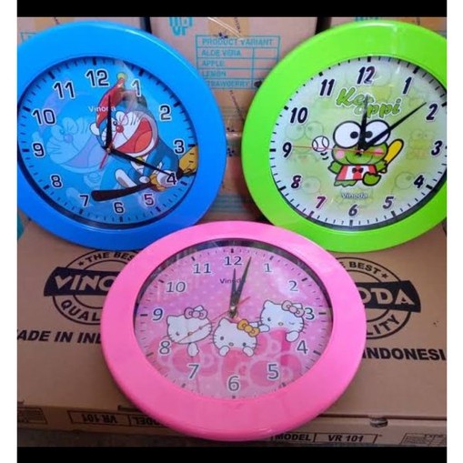 Jam dinding karakter hello kitty / jam dinding karakter keropi