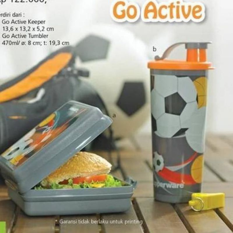 go active go active teen lunch set barang jadul sandwich keeper + tumbler