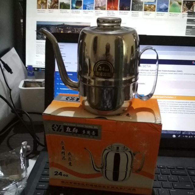 Olive Kettle Gooseneck/teko Leher Angsa 720ml (24oz)