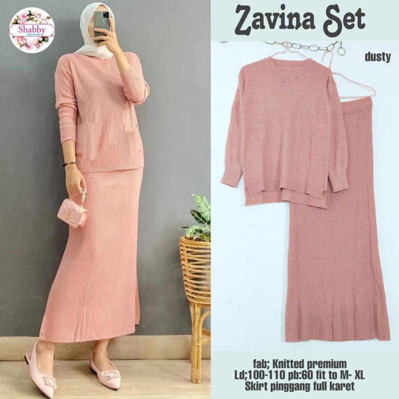 zavina set, stelan rok, stelan wanita murah, stelan melar, stelan muslimah, stelan wanita bahan knit