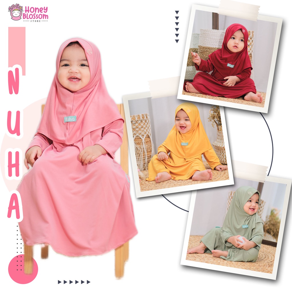 HONEYBLOSSOM gamis anak bayi lucu / gamis bayi perempuan polos nuha