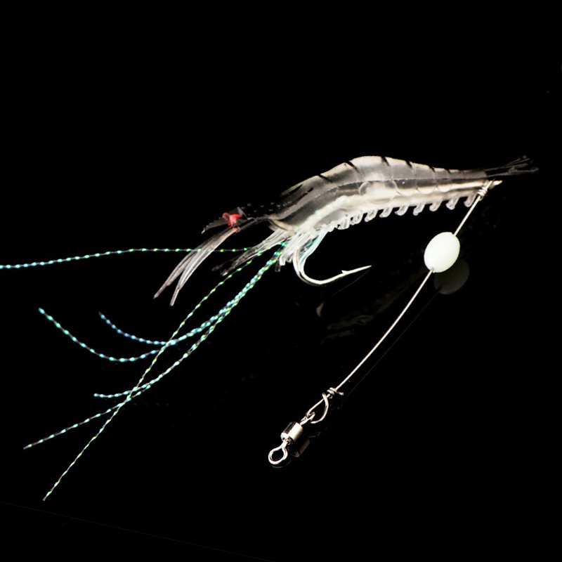 Shengyao 5Pcs Luminous Shrimp Bercahaya Udang Umpan Pancing 9cm/6g Fishing Lure Ikan Bass Wobbler Silikon Lembut Buatan Umpan Memancing Swimbait Tackle