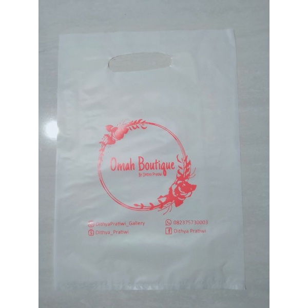 Kresek Plastik 20 x 30 cm Sablon HDPE Olshop Plong 1Pak Isi 100Pcs Murah Grosir