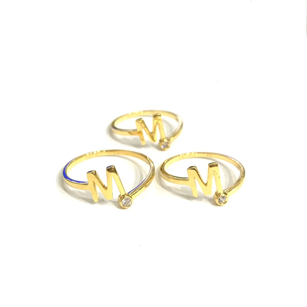 Cincin Simple Huruf M (Emas Asli Kadar 875)