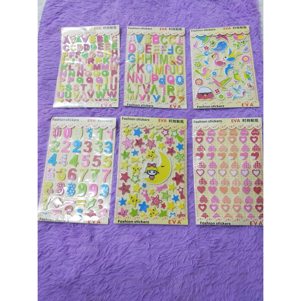 Stiker fashion 3D mainan Edukasi stiker  Kartun Bahan Pvc Anak Laki-Laki / Perempuan