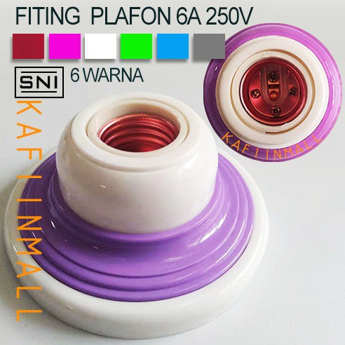 6A Fitting plafon warna warni fiting plafon bulat /persegi rumah Fitting lampu