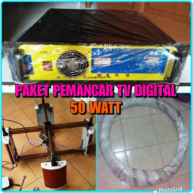 PAKET PEMANCAR TV TRANSMITTER TV DIGITAL DVBT 50 WATT SOLID STATE FULL PROTECTION