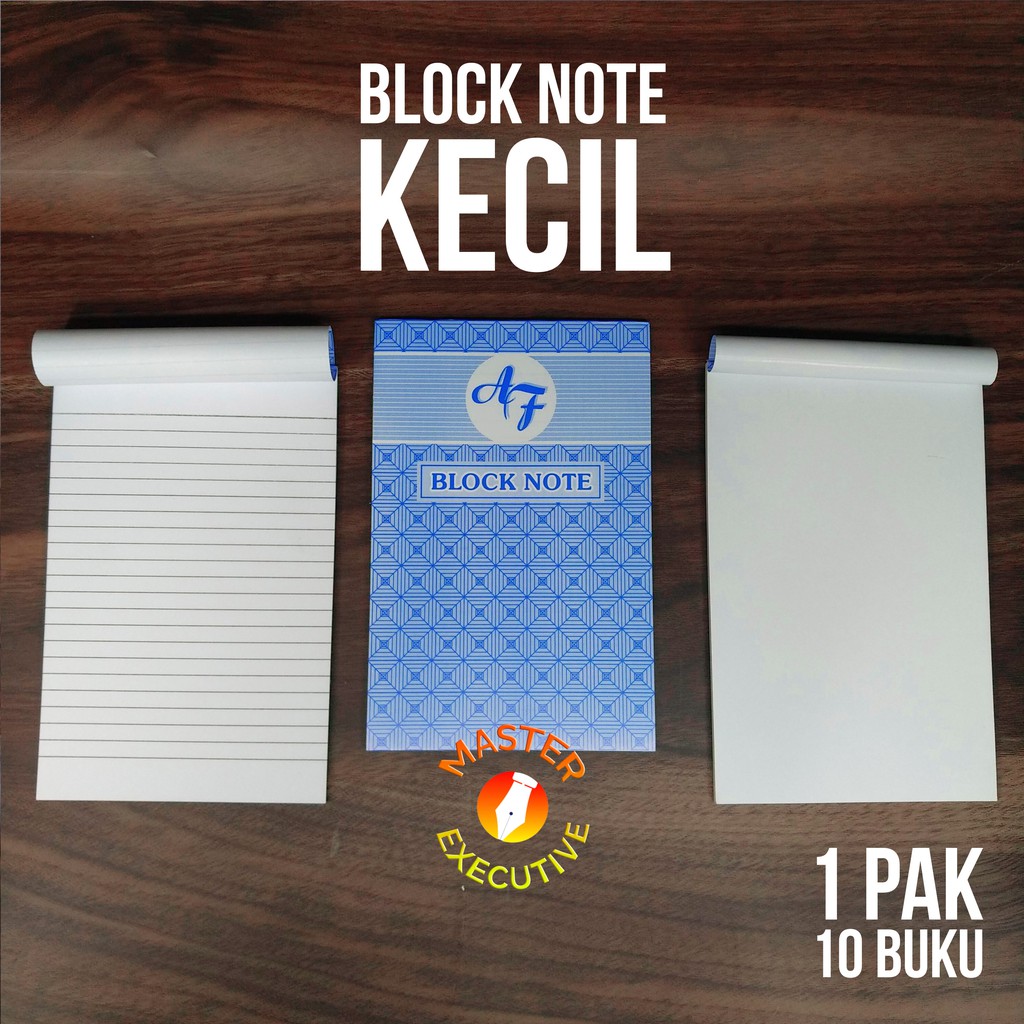 [Pak - 10 Buku] AF Blocknote Kecil Garis / Polos - Notes Notepad