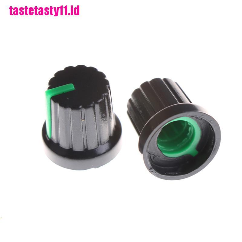 20 Pcs Potentiometer Knurled Grip Lubang Poros 6mm Dengan Indikator Hijau