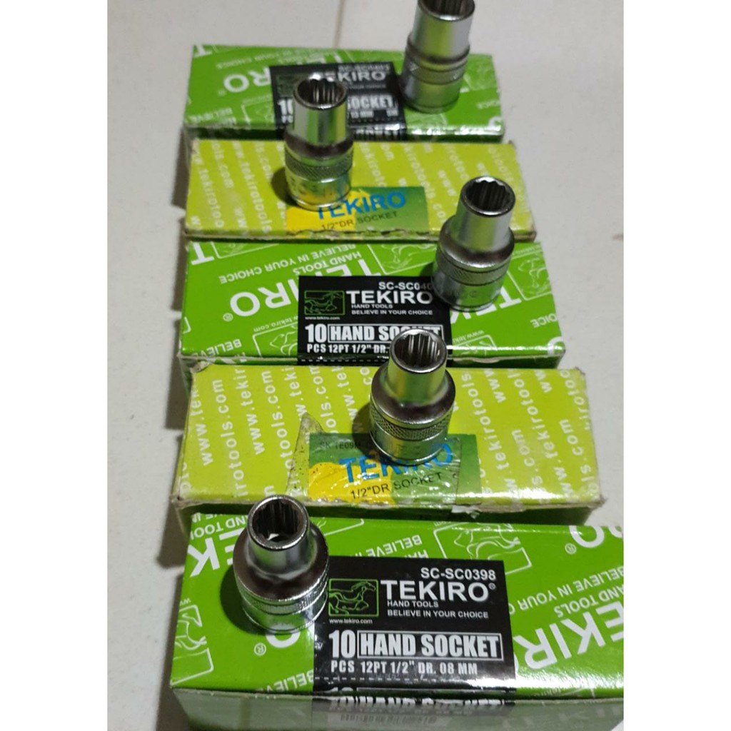 Mata Sock TEKIRO 1/2in 8 9 10 11 12 13 22 mm 6 12 pt- Hand Socket 1/2&quot;