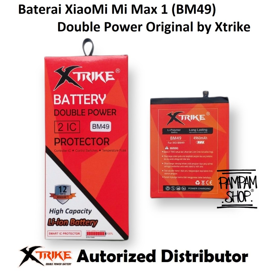 Baterai XTRIKE Double Power Original XiaoMi Mi Max 1 BM49 Batre Batrai Battery SEIN Ori BM 49 HP