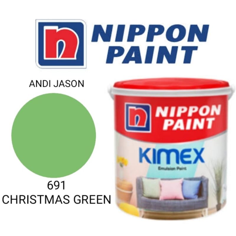 CAT TEMBOK KIMEX NIPPON PAINT 4.5KG / GALON / CAT DINDING / CAT AIR NO 691 CHRISTMAS GREEN