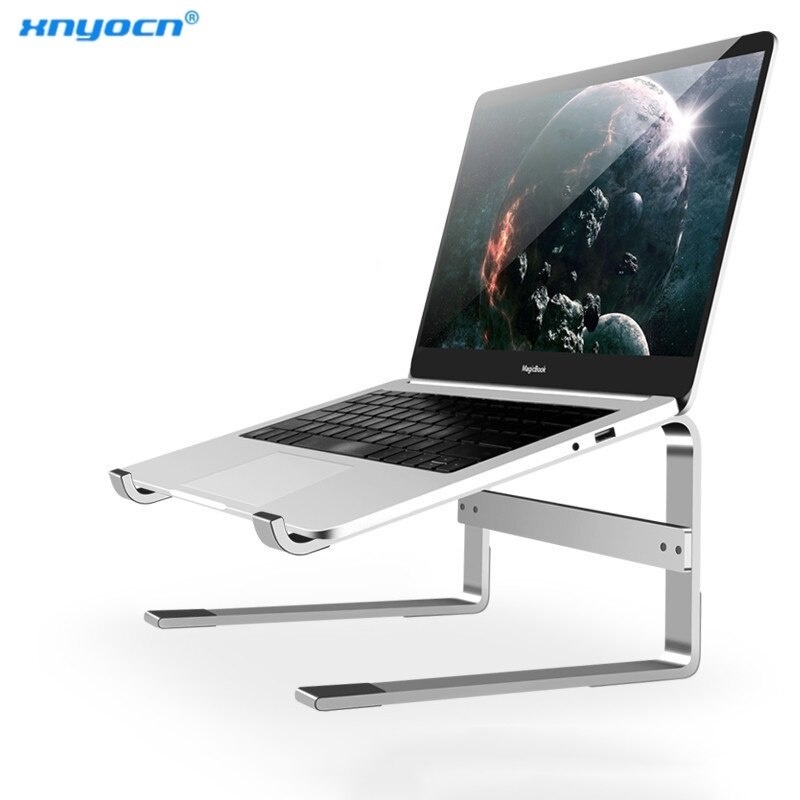 Dudukan laptop Dudukan desktop paduan aluminium Rak laptop Dudukan laptop logam Dudukan notebook pendingin Pembuangan panas tiga dimensi Berlaku untuk beberapa model Memperbaiki postur duduk Cocok untuk laptop 10-17 inci