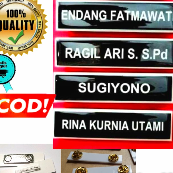 

Promo Bulan Ini Name Tag /Papan Nama Trend Promo