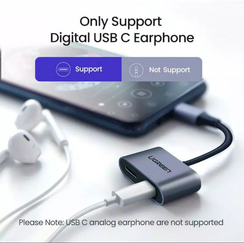 Ugreen Usb C to Audio and Charge Ugreen Konverter Usb C to Dual Type C