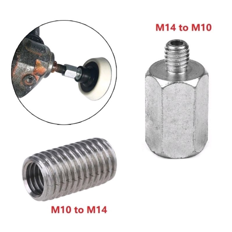 Baut Adapter M14 M10 Pad Poles Gerinda Bor Spindel