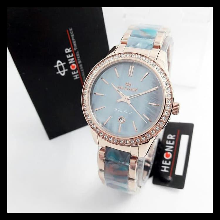 MURMER JAM TANGAN HEGNER 420 ROSE GOLD BLUE TERJAMIN