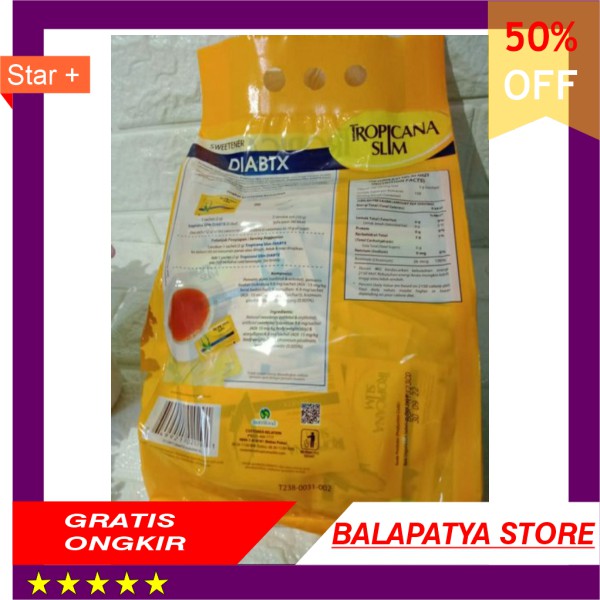 

HOT PROMO !!! gula sweetener tropicana slim diabetic diabtx isi 150 sachet