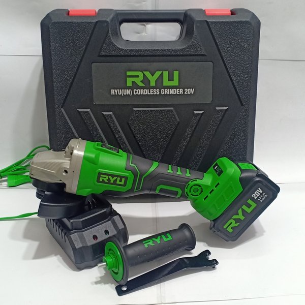 MESIN GERINDA BATERAI RYU 20V MESIN GERINDA BATERAI RYU RCG 20V CORDLESS ANGLE GRINDER BRUSHLESS RYU Mesin Gerinda Baterai Cordless 48V DUA BATERAI Grinder RYU RCG 20 V GERINDA TANGAN LISTRIK 4 INCH MURAH