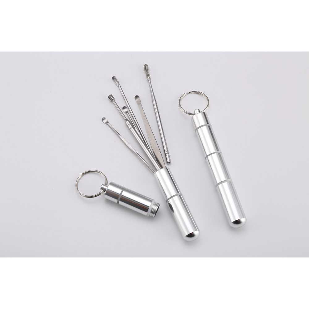 Set Pembersih Telinga Korek Kuping Ear Spoon Tool 6PCS / Korek Kuping Spiral Stainless Steel Besi Panjang Set Ear Pick Anti Karat Tebal Kecil / Kurek Korokan Korek Kuping Dewasa Anak / Alat Pembersih Kotoran Kuret Telinga Kering Basah Murah Original