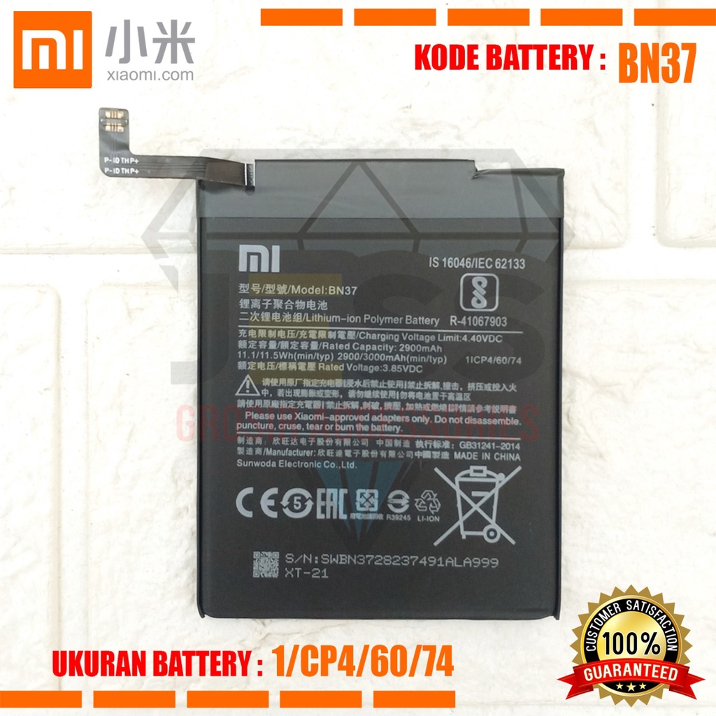 Baterai Battery Original Xiaomi BN37 &amp; BN-37 For Tipe HP Redmi 6 - Redmi 6A - M1804C3DG - M1804C3DI - M1804C3DH - M1804C3CG - M1804C3CE