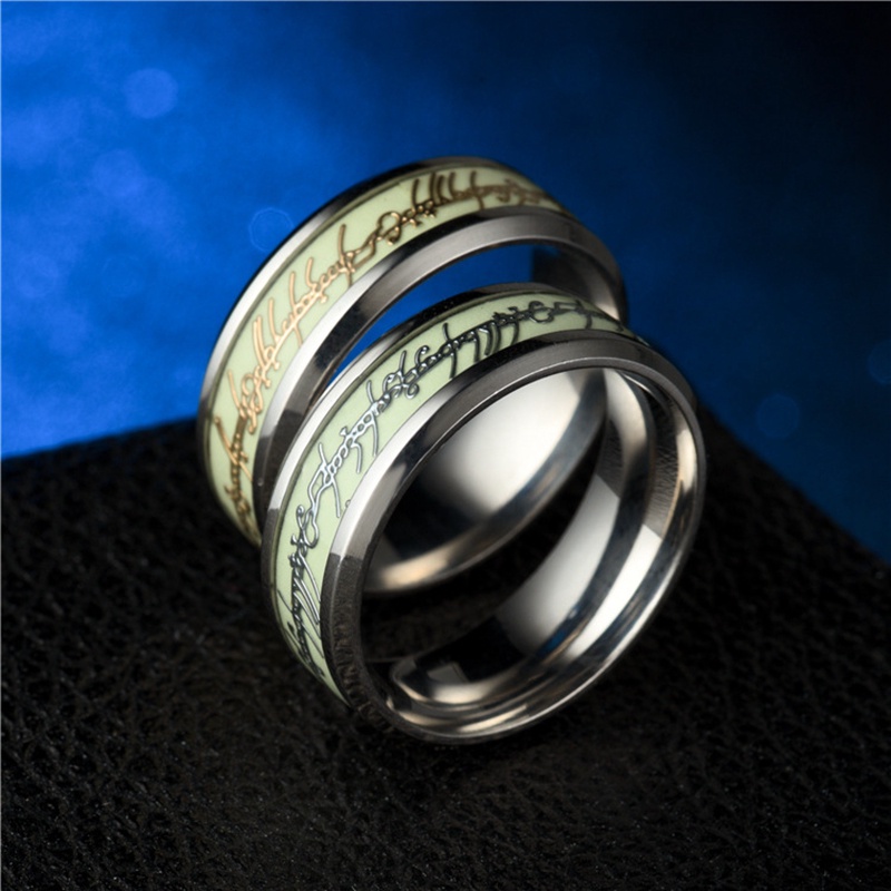 Cincin Luminous Motif Garis Untuk Pria Dan Wanita