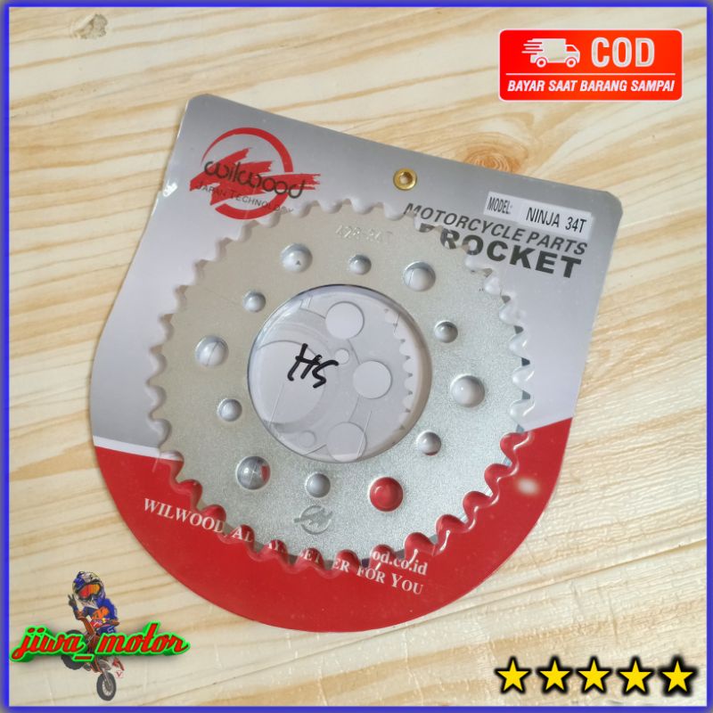 gear gir belakang ninja 150 R dan RR ketebalan 428 ukuran 33 34 35 36 37 38