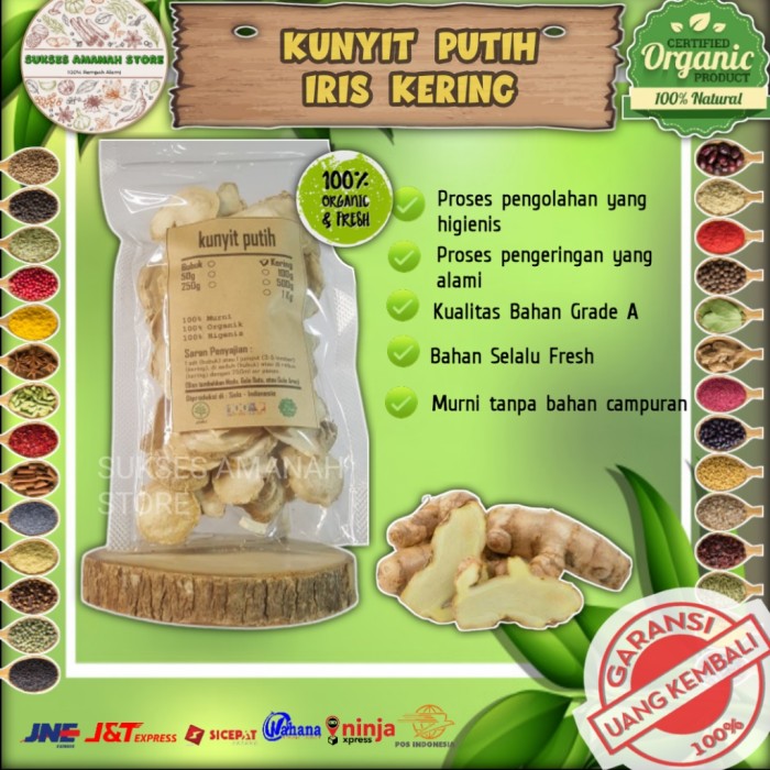 

KUNYIT PUTIH IRIS KERING 50 GRAM Curcuma Zedoaria MURNI