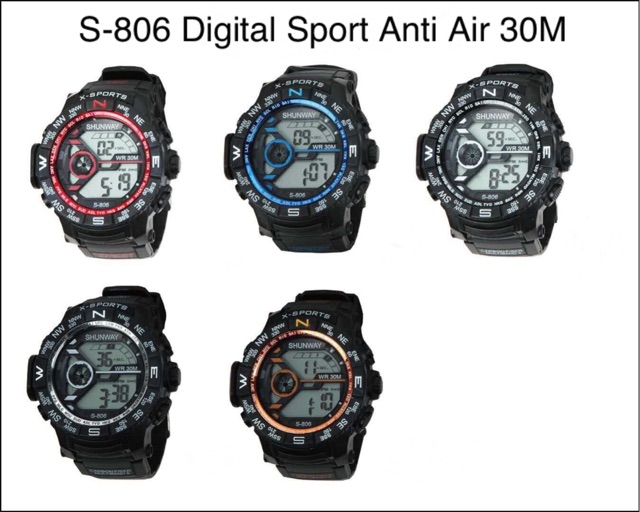 ［W.R 30M］Jam tangan Digital sport pria Anti Air 30M  S-806