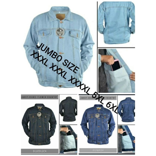 Jaket jeans pria Jumbo size / jaket pria Big Size / Jaket jeans Pria XXL XXXL XXXXL 5XL 6XL