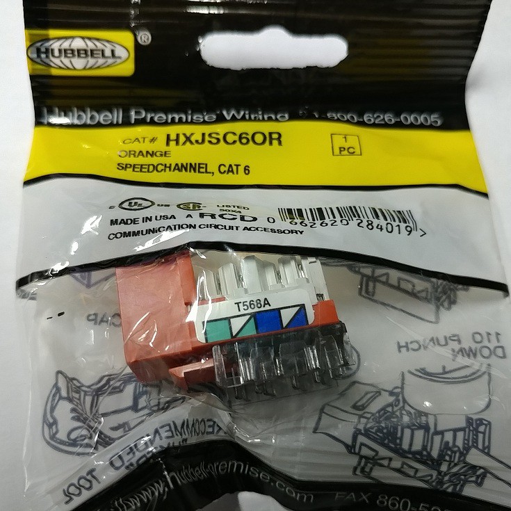 Hubbel HXJ6 Modular Jack Cat 6 original made in USA