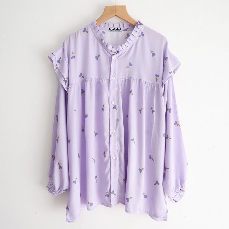 Kemeja Motif Oversize XXL LD 130  Rayon Bigsize Blouse Jumbo-2