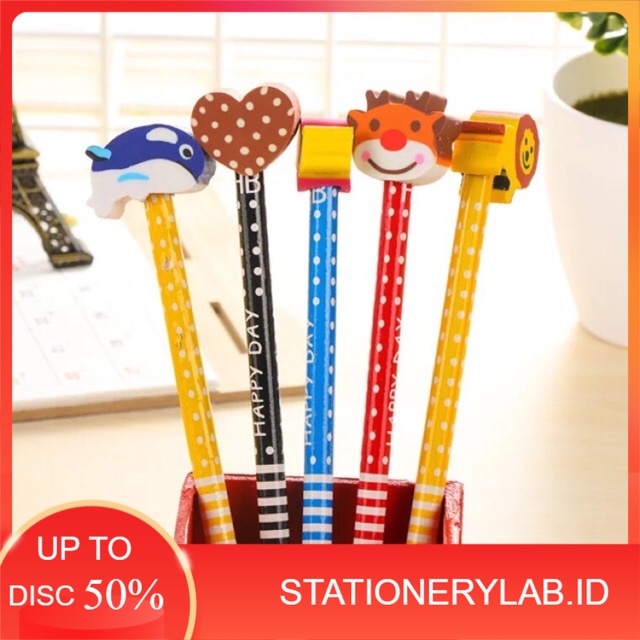 

LAB PENSIL 002 | PENSIL + PENGHAPUS | 2 IN 1 | PENSIL MURAH